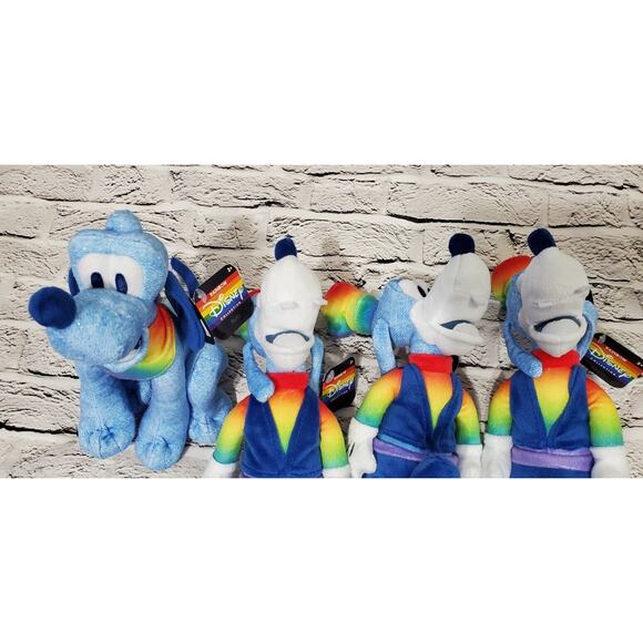 SET OF 4 Disney Pride Rainbow Collection Plush 3 Goofy 1 Pluto 10 Inch - Picture 3 of 5